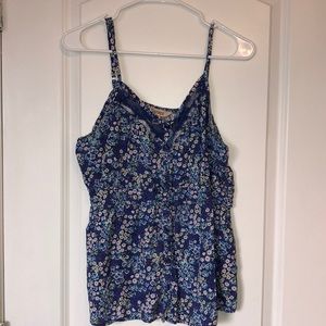 Blue Floral Tank Top